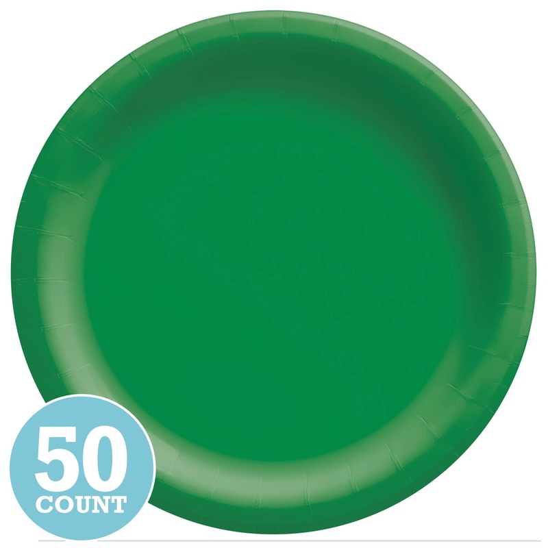 Festive Green Banquet Paper Plates (50ct)