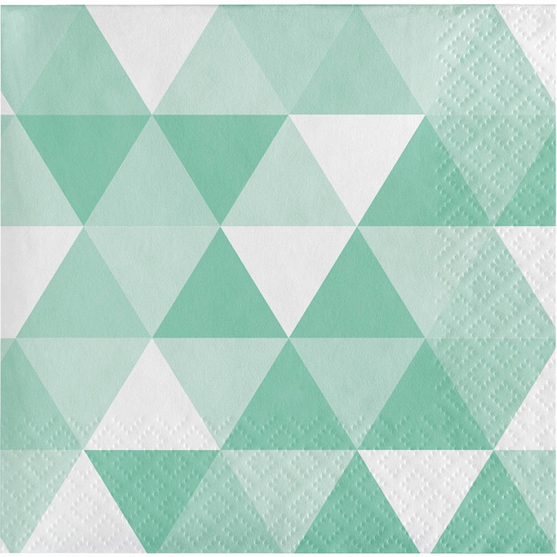 Fresh Mint Fractal Beverage Napkins (16ct)