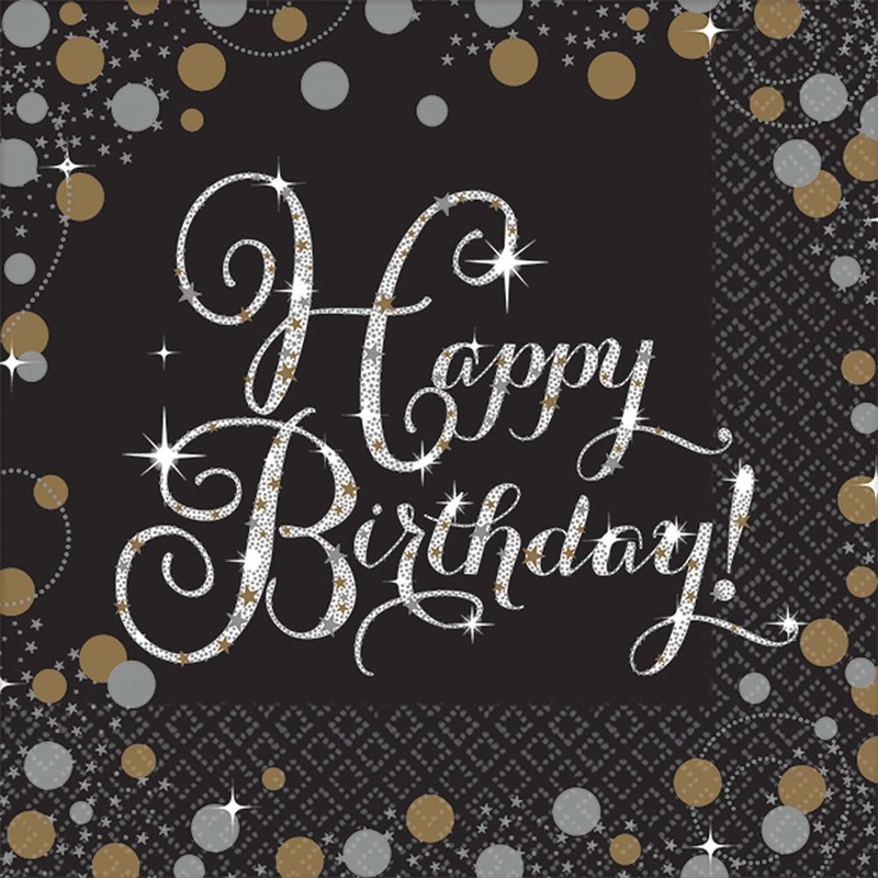 Sparkling Celebration Happy Birthday Beverage Napkins (16 ct)