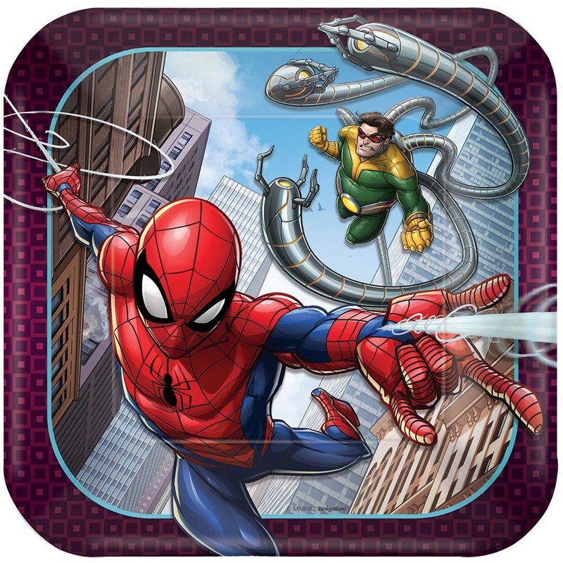Spider-Man Webbed Wonder Square Dessert Plates (8ct)