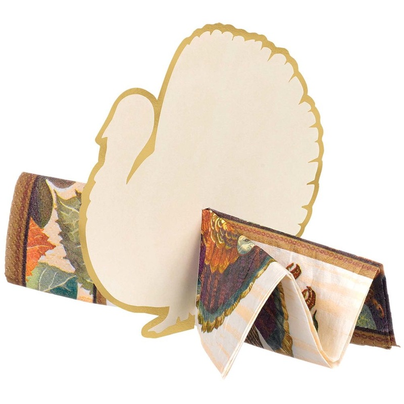 Turkey Shaped Paper Place Card Napkin Holders (12 ct)