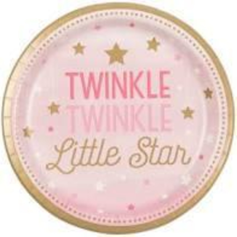 Twinkle  Little Star Pink  Plate 7"