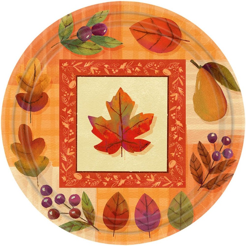 Watercolor Leaves Dessert Plates (18ct)
