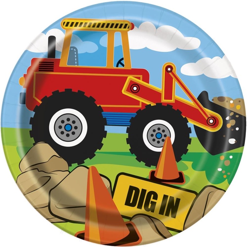 Construction Trucks Party Plates (PK8)