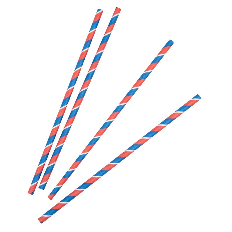 Eco Red, White and Blue Paper Straw (PK30)