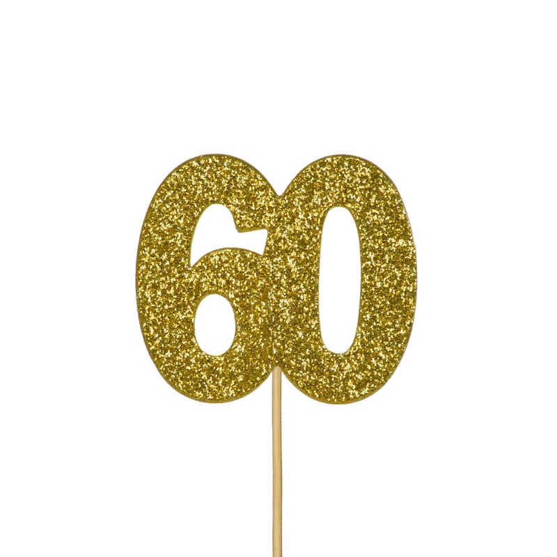 Glitter Cupcake Toppers Gold - 60
