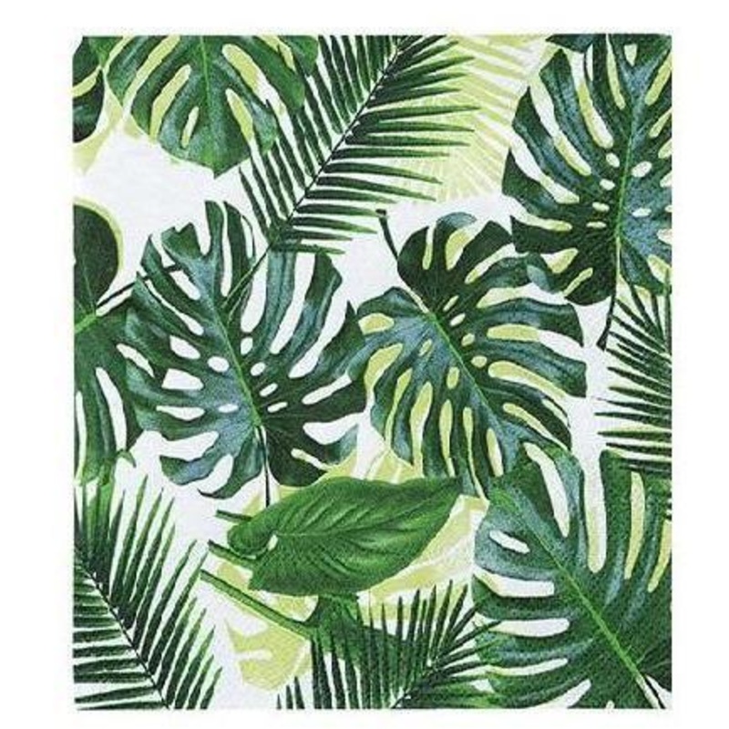 Palm Print Cocktail Napkins (Pk20)