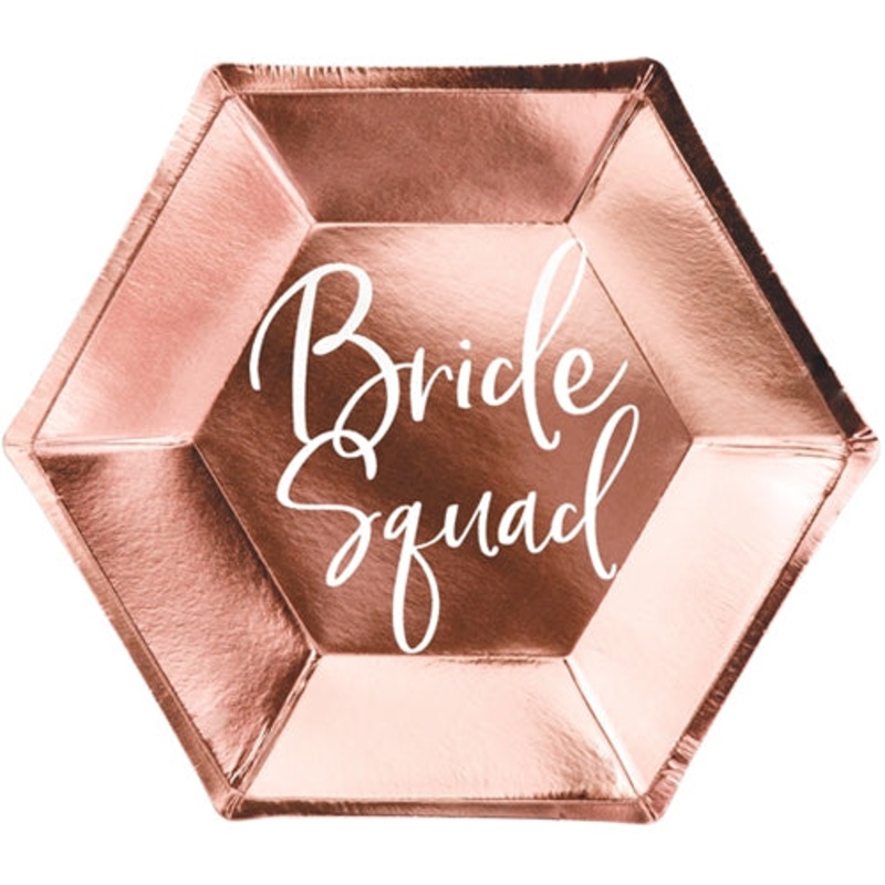 Rose Gold Bride Squad Plates (Pk6)