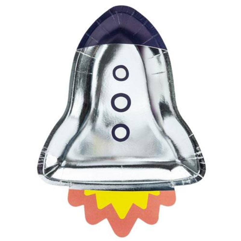 Space Party Rocket Paper Plates (Pk6)