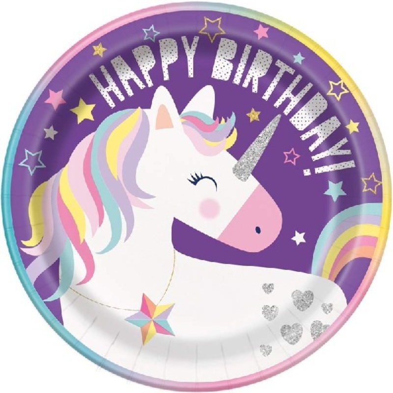 Unicorn Party Plates (Pk8)
