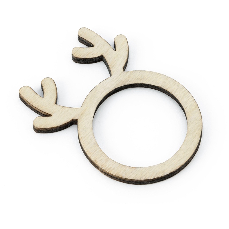 Wooden Reindeer Napkin Rings (Pk6)