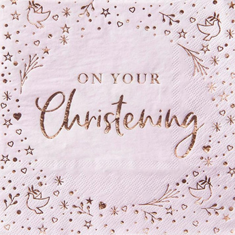 Christening napkins - Pink (PK16)