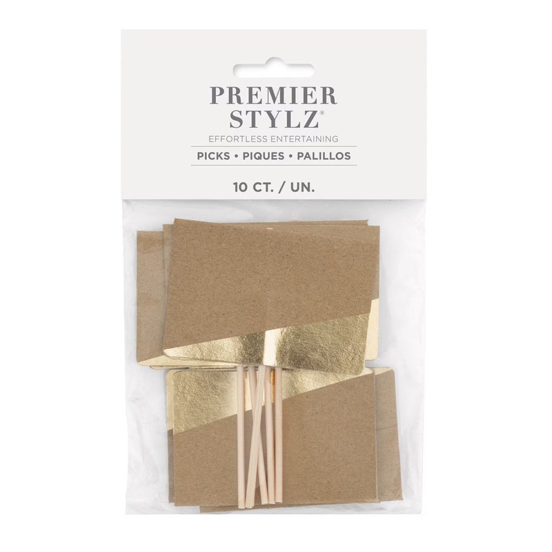 Kraft with Gold Foil Write On Food Picks 10pk