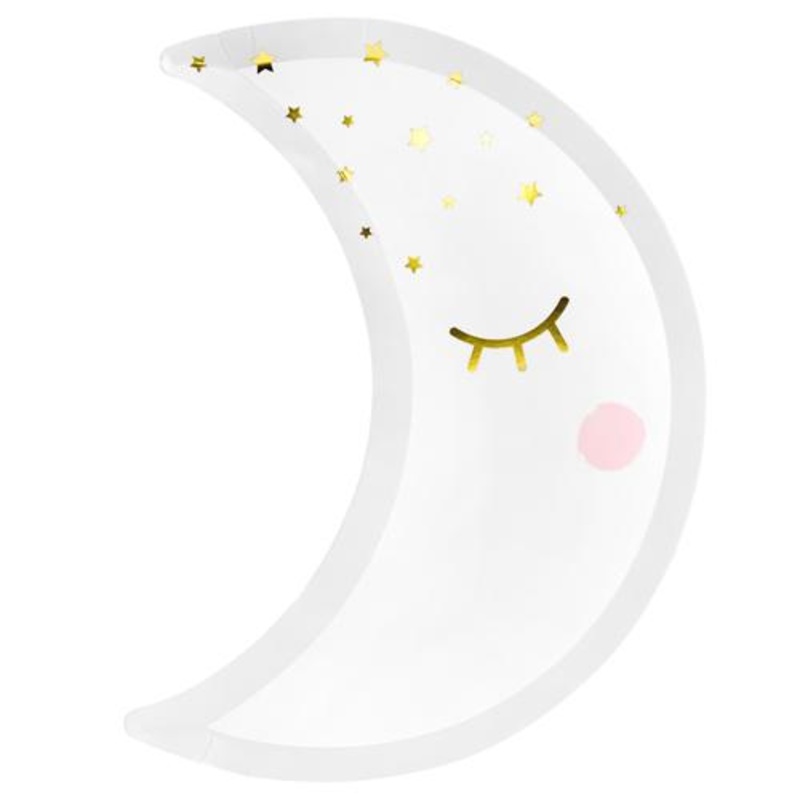 Little Moon Shaped Paper Plates (Pk6)