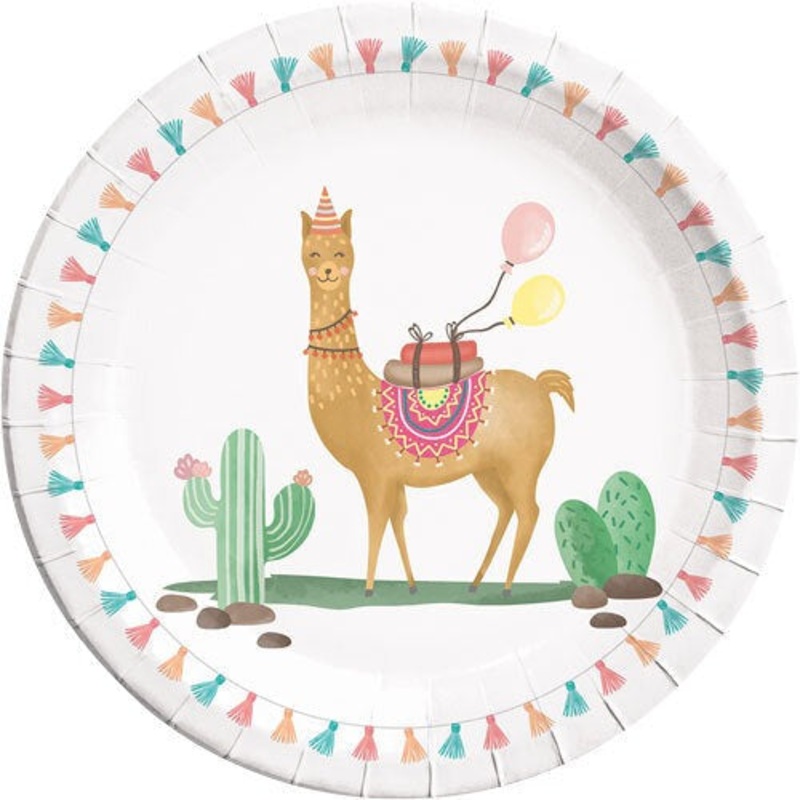 Llama Paper Party Plates (Pk8)