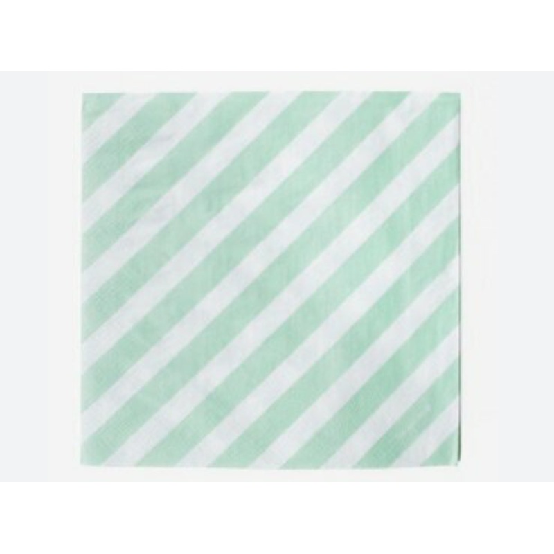 PAPER NAPKINS - AQUA STRIPES