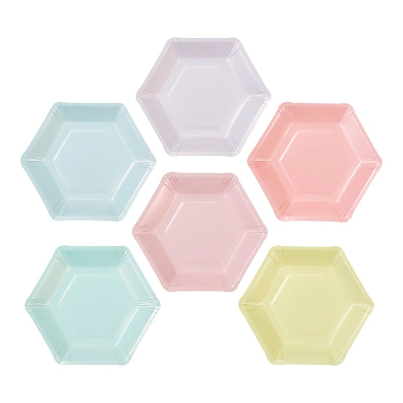 Pastel Mix Plates Large (Pk12)