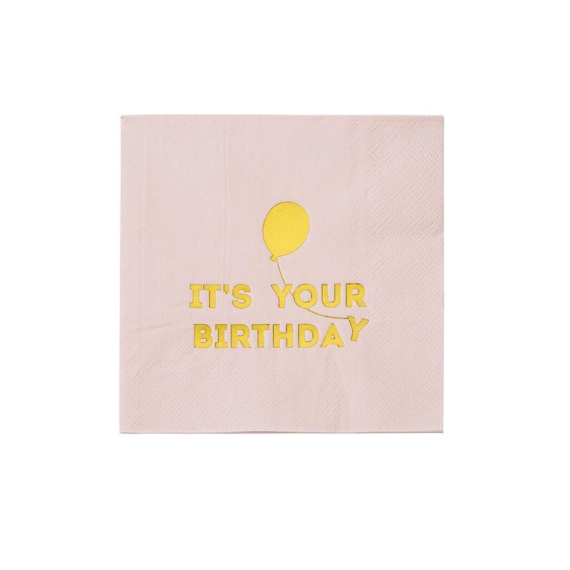 Pink We Heart Birthdays Napkins (Pk16)