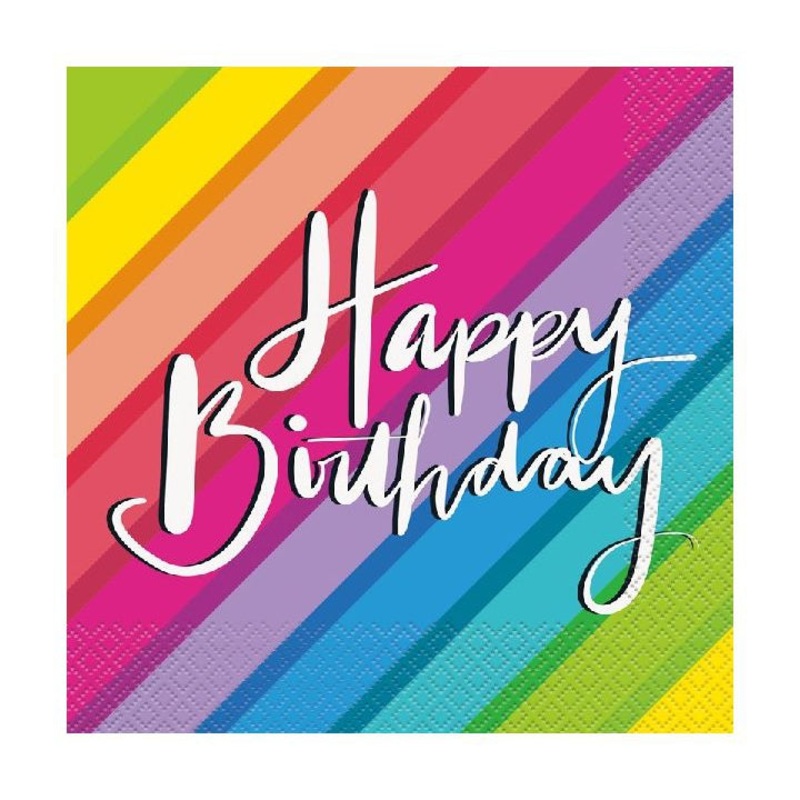 Retro Rainbow Paper Napkins (Pk16)
