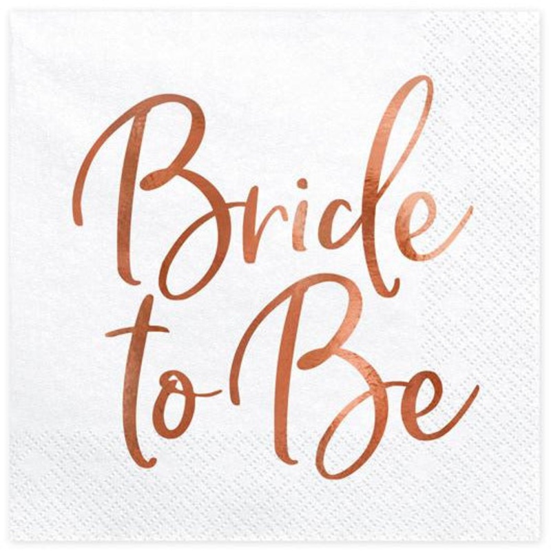 Rose Gold Bride To Be Napkins (Pk20)