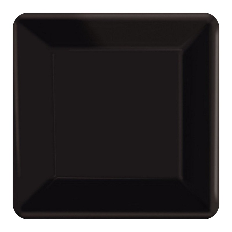 Square Dinner Plates 20pk - Black