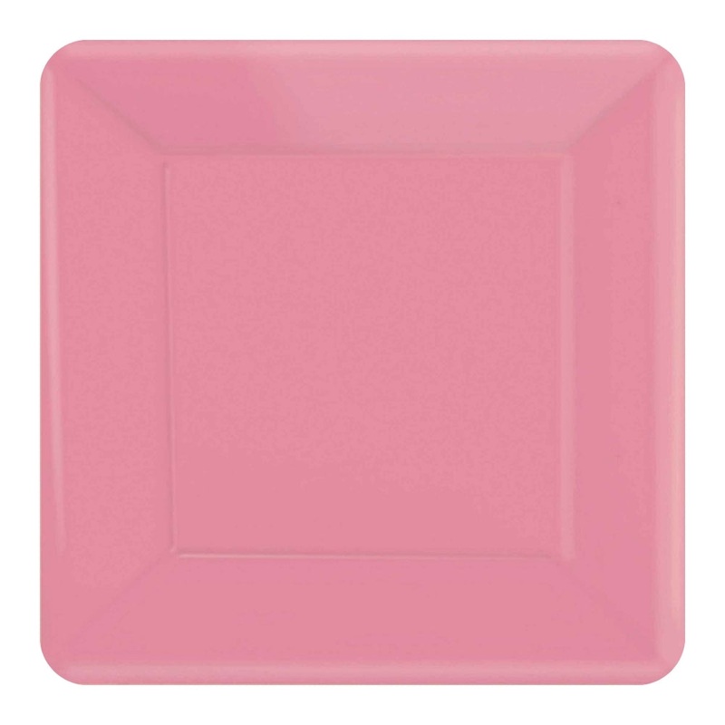 Square Dinner Plates 20pk - New Pink