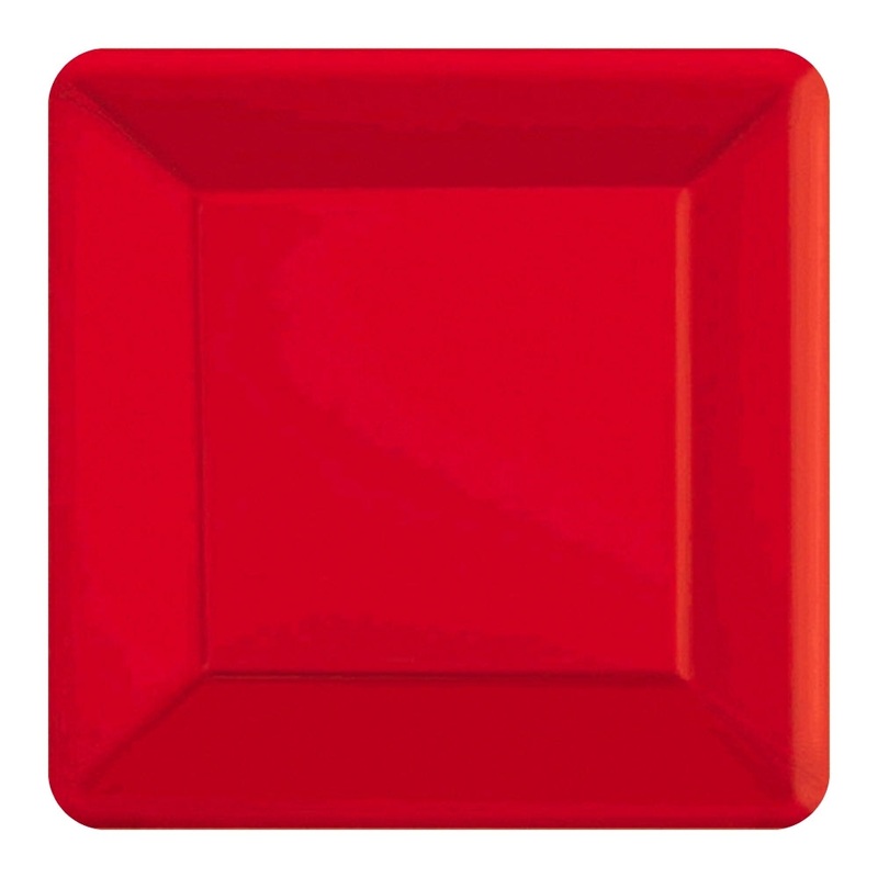 Square Dinner Plates 20pk - Red