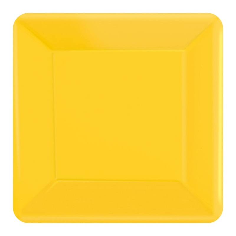 Square Dinner Plates 20pk - Yellow