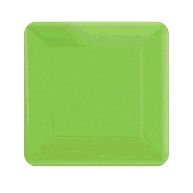 Square Lunch Plates 20pk - Kiwi Green