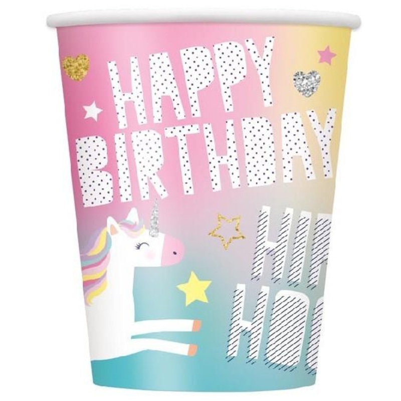 Unicorn Party Cups (Pk8)