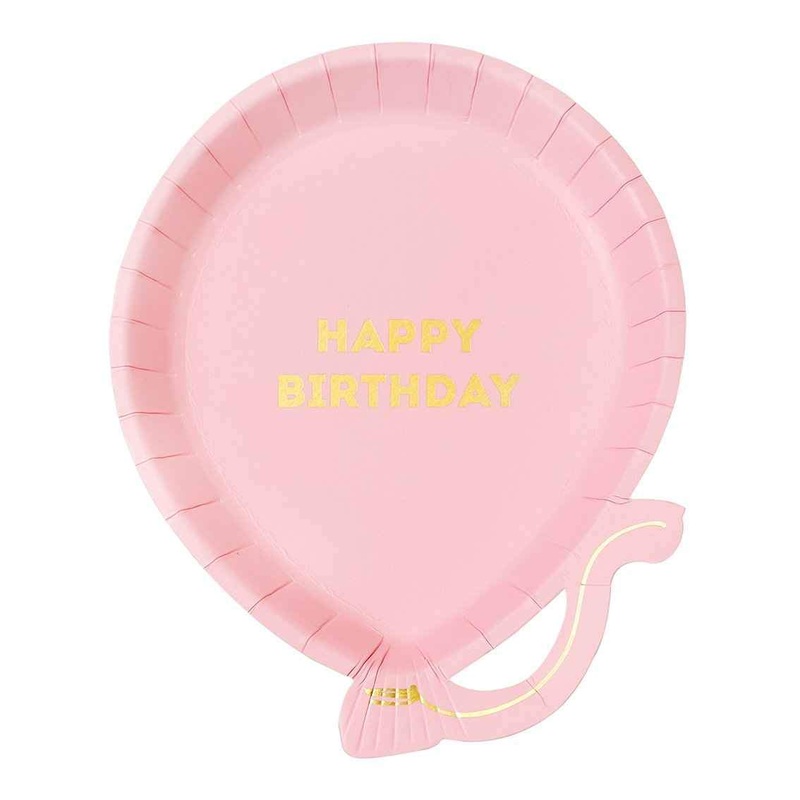 We  Birthdays Pink Balloon Plates