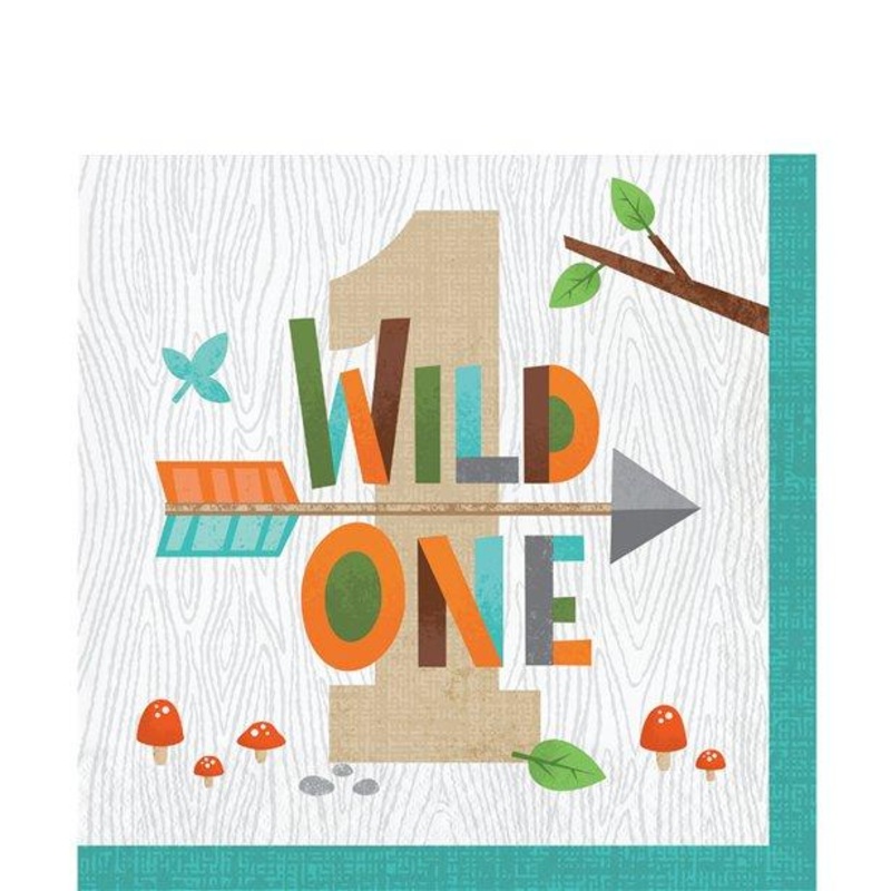 Woodland Animals "Age 1" Napkins (Pk16)