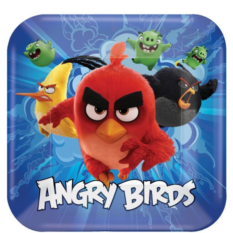 Angry Birds Square Plates, 23cm, 8pc