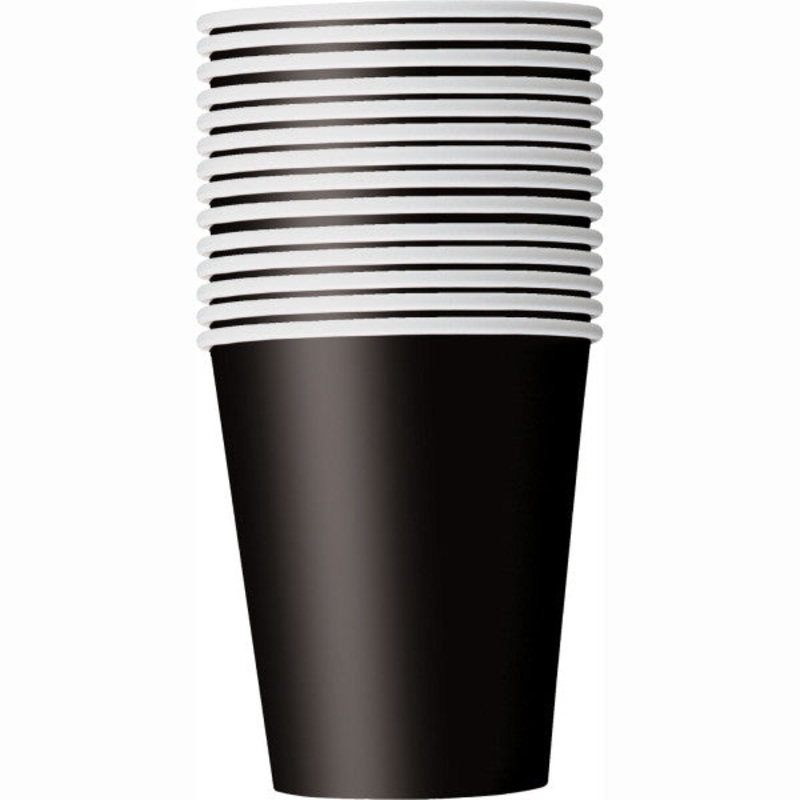 Black Solid 9oz FSC Paper Cups, 14ct