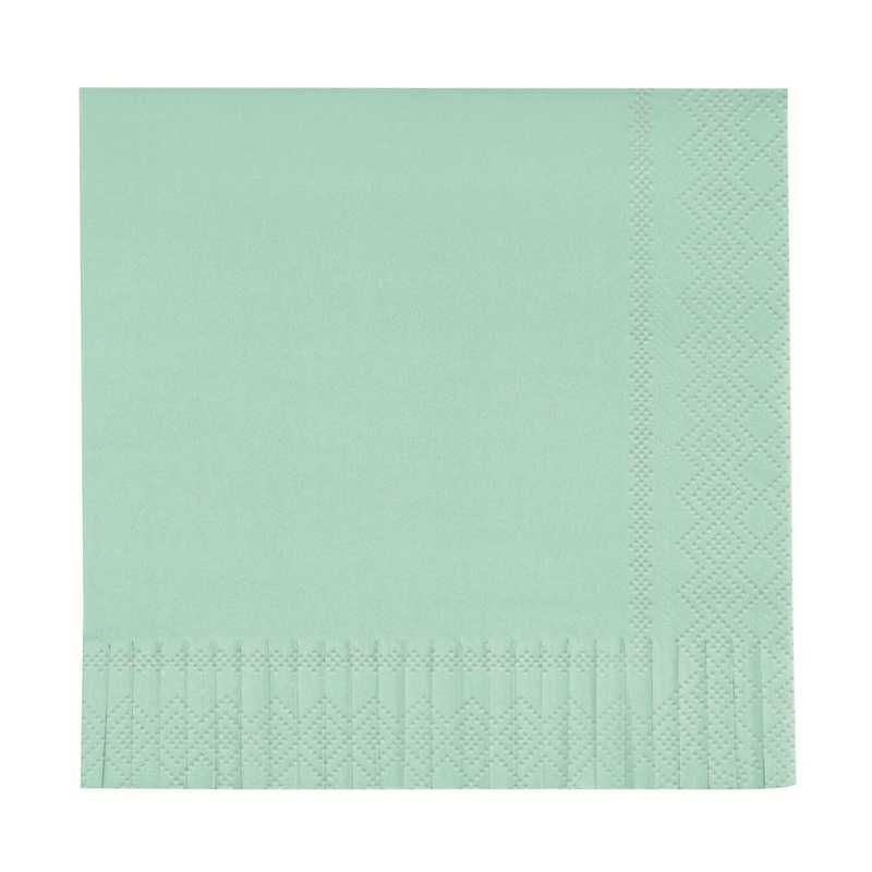 Cool Mint Fringed Lunch Napkins 16pk