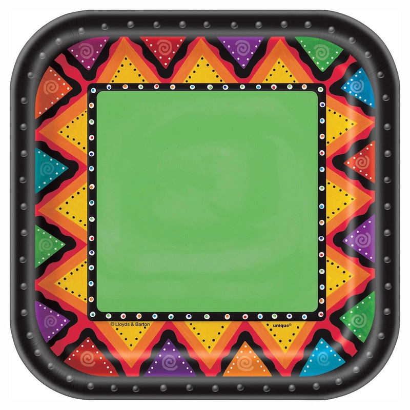 Fiestivity Fiesta Square Dessert Paper Plates - 8ct