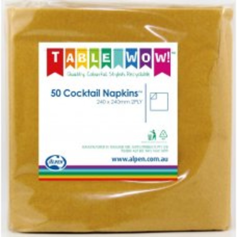 Gold Cocktail Napkins