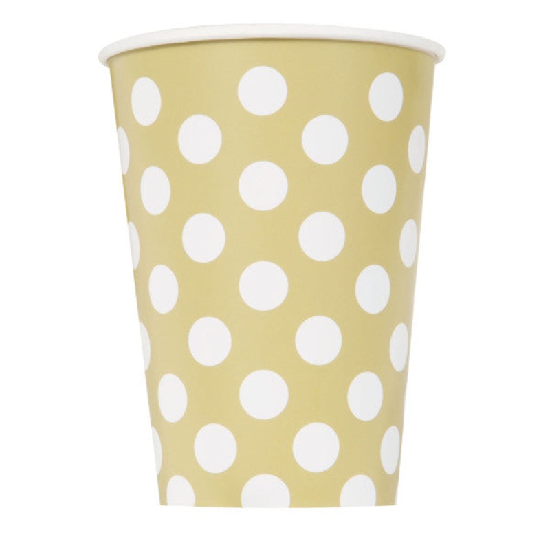 Gold Dots 12oz Paper Cups, 6ct