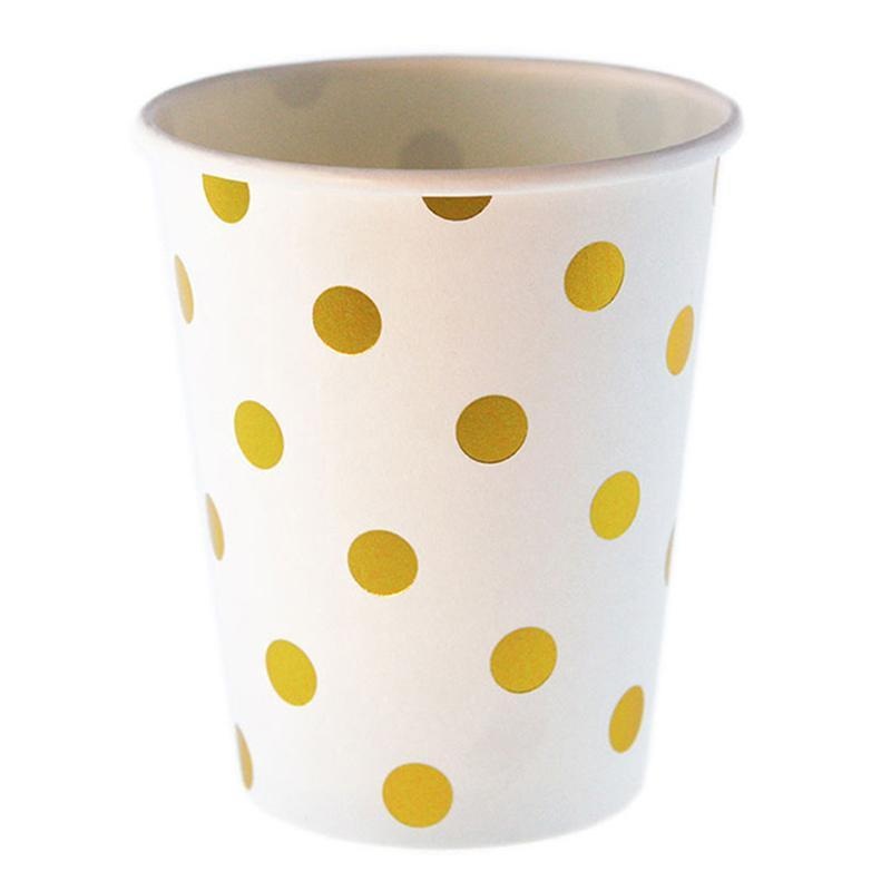 Gold Polka Dot Party Cups 12ct