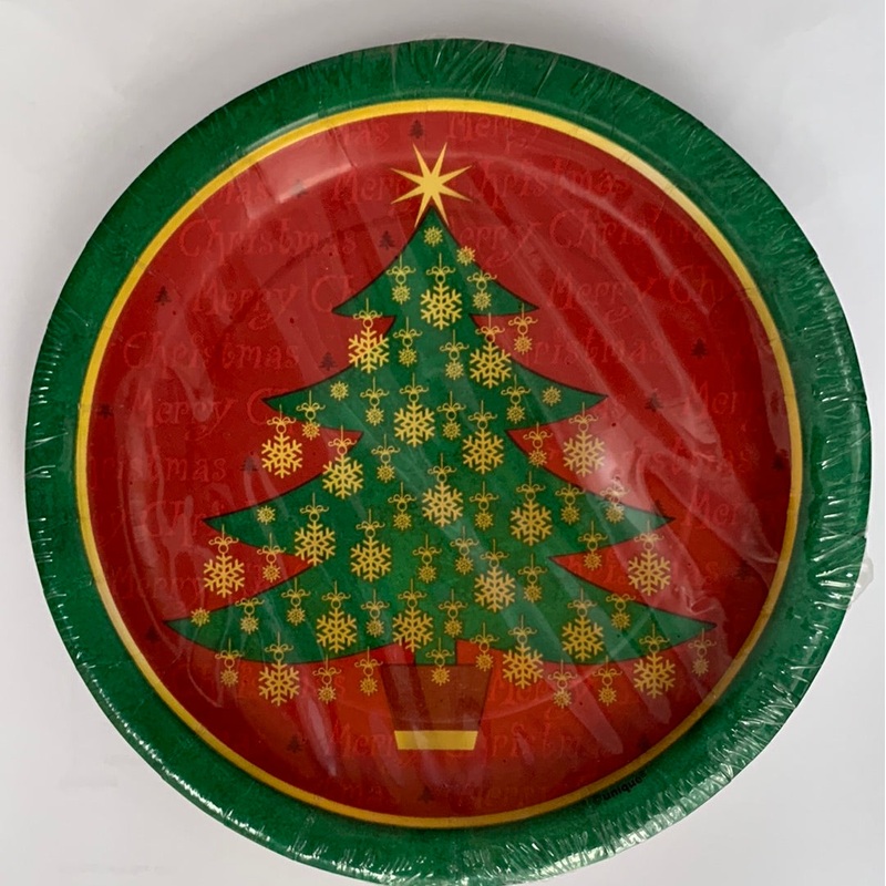Golden Christmas Dessert Plate - 8ct