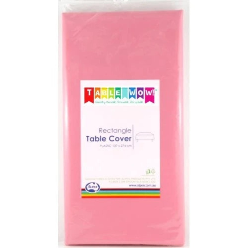 Light Pink Plastic Rectangle Table Cover