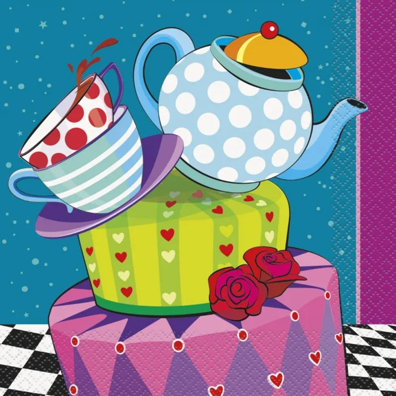 Mad Hatter Tea Party Lunch Napkins 16pk
