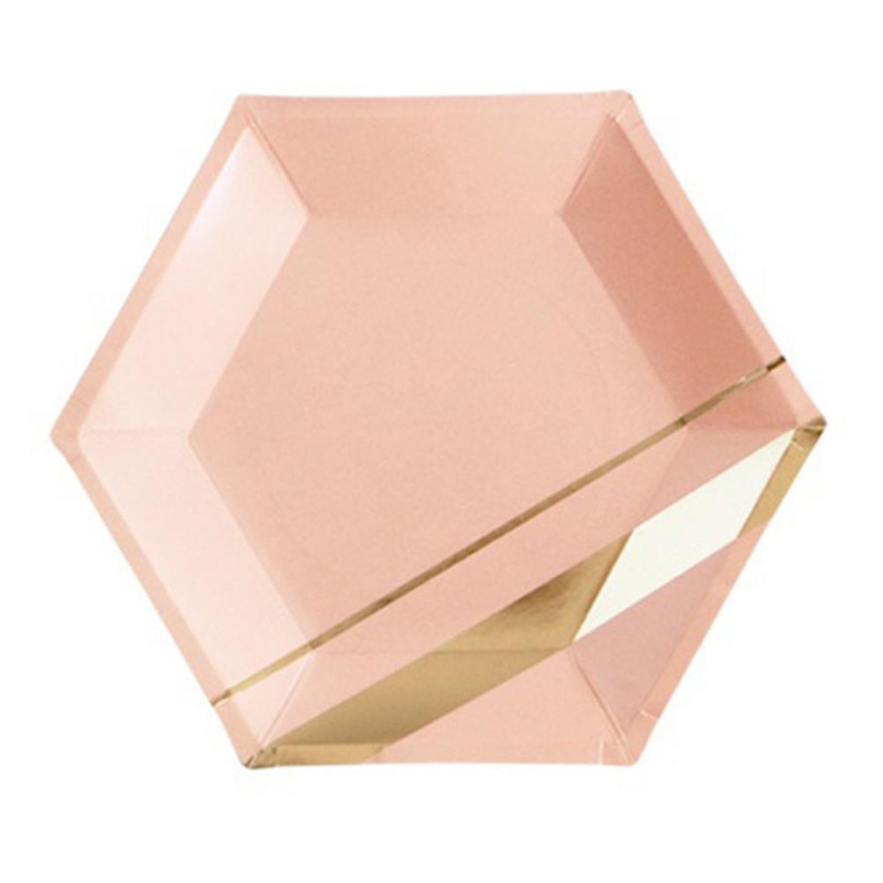 Pastel Pink and Gold Party Plates 12ct