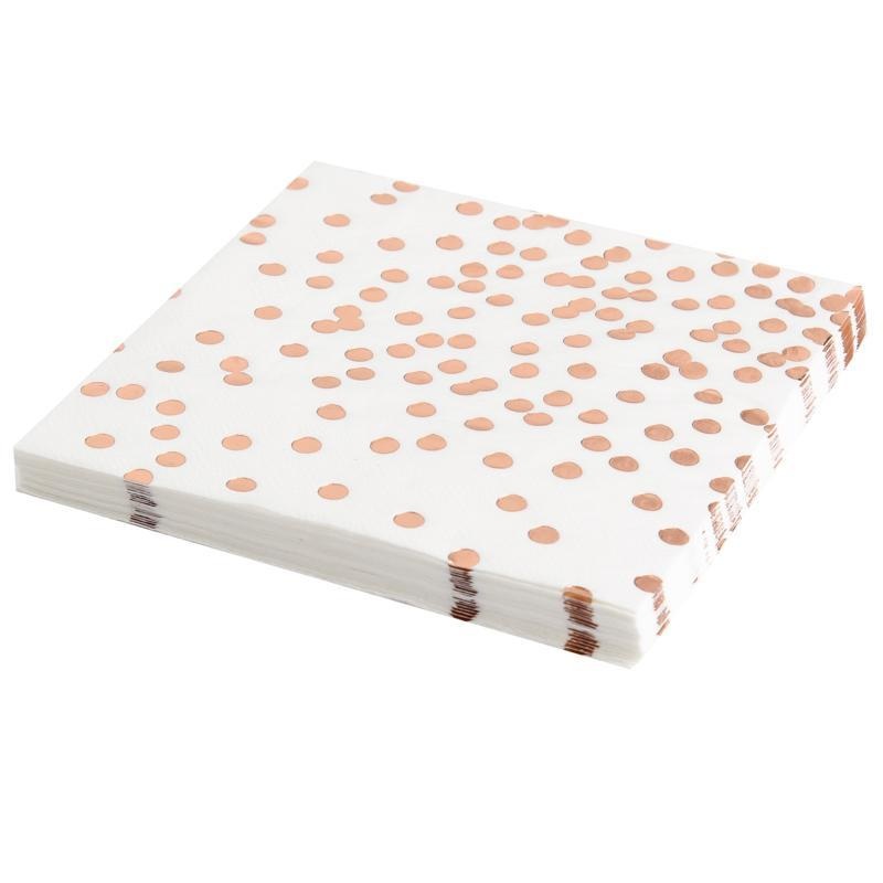 Rose Gold Polka Dot Disposable Paper Towels 12ct