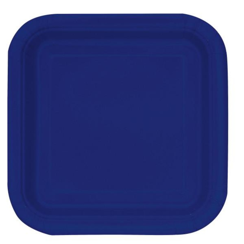 True Navy FSC Square 9" Dinner Plates - 14ct
