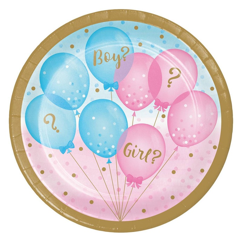 Bow or Bow Tie Gender Reveal Dessert Plates (8pk)