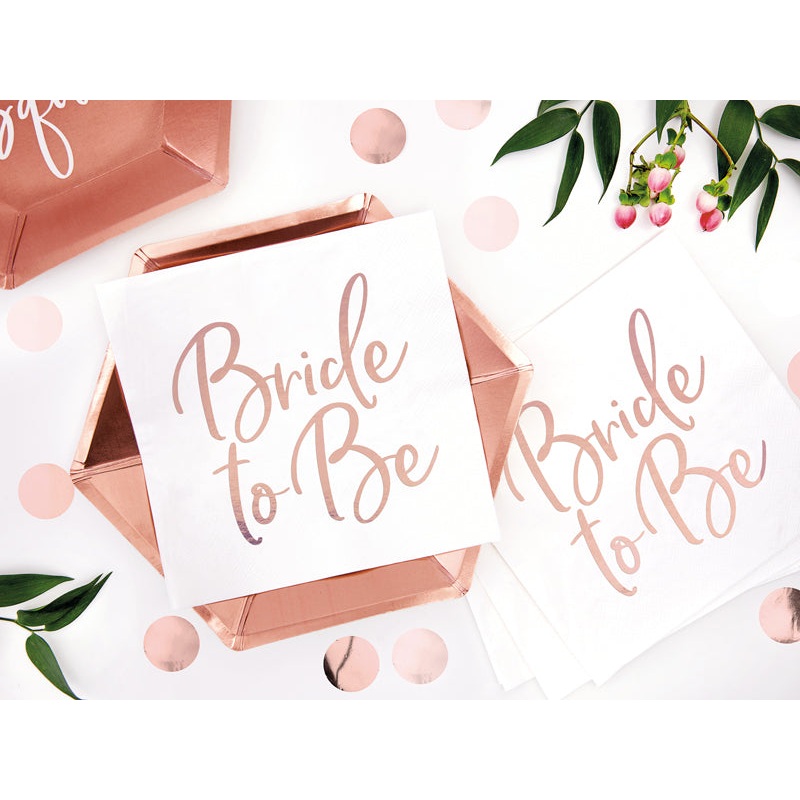 Bride To Be Napkins, Rose Gold, 33 x 33 cm