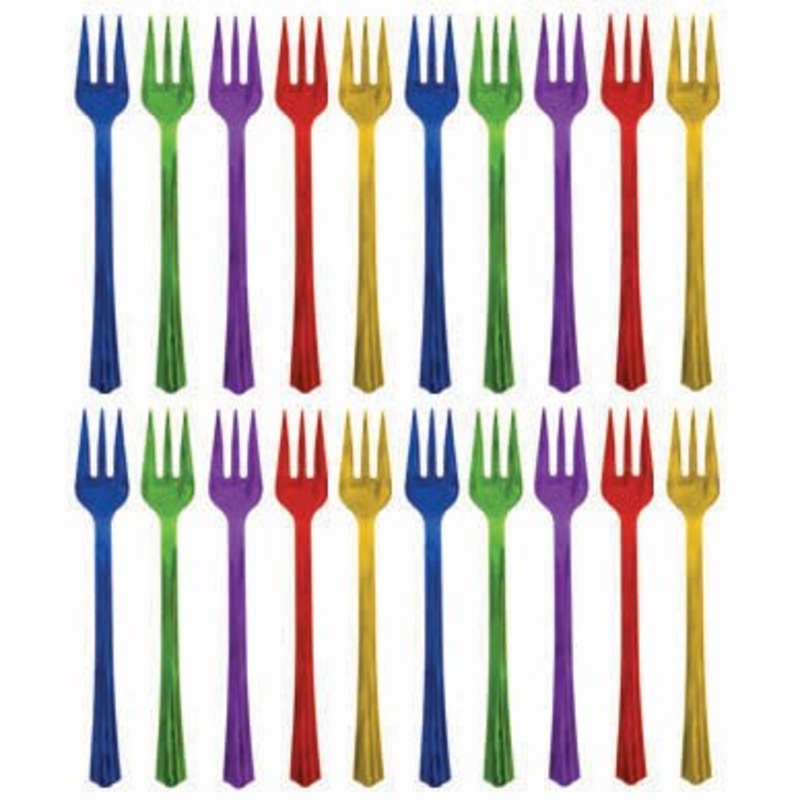 Cocktail Jewel Tone Forks