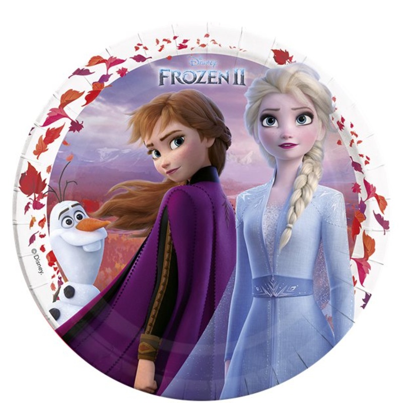 Disney Frozen 2  FSC Paper Plates - 23cm (Plastic Free)
