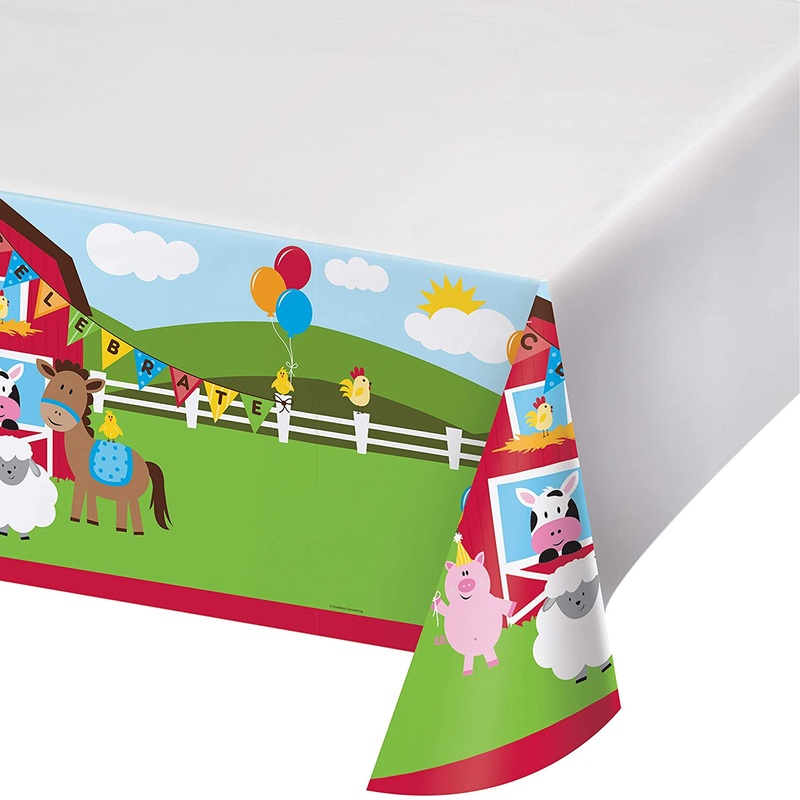 Farmhouse Fun Plastic Tablecover Border Print